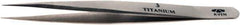 Aven - 4-7/8" OAL 3 Precision Tweezers - Fine Straight Point - Eagle Tool & Supply