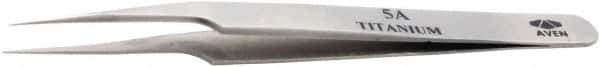 Aven - 4-1/2" OAL 5-SA Precision Tweezers - Straight, High Precision Tips - Eagle Tool & Supply