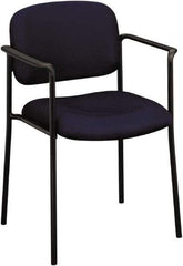 Basyx - Fabric Navy Stacking Chair - Black Frame, 23-1/4" Wide x 21" Deep x 32-3/4" High - Eagle Tool & Supply