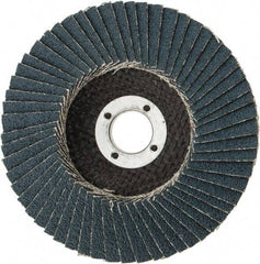 3M - 60 Grit, 4" Disc Diam, 5/8" Center Hole, Type 29 Zirconia Alumina Flap Disc - 13,300 Max RPM, Cloth Backing, Arbor Attaching System, Coated - Eagle Tool & Supply