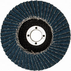 3M - 40 Grit, 4" Disc Diam, 5/8" Center Hole, Type 29 Zirconia Alumina Flap Disc - 13,300 Max RPM, Cloth Backing, Arbor Attaching System, Coated - Eagle Tool & Supply