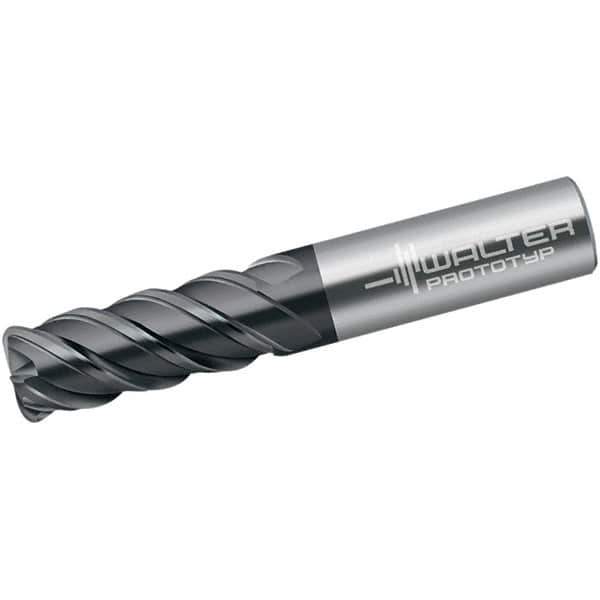 Walter-Prototyp - 10mm, 4 Flute, Single End, Solid Carbide, 1.5mm Corner Radius End Mill - 150mm OAL, 50° Helix, Right Hand Flute, 26mm LOC, Right Hand Cut, - Eagle Tool & Supply