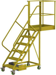 TRI-ARC - 102" 6 Step Configurable Cantilever Ladder - Unsupported, 300 Lb Capacity, 60" Platform Height, 30" Base Width x 82" Base Depth, Perforated Tread - Eagle Tool & Supply