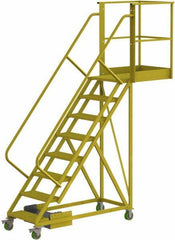 TRI-ARC - 122" 8 Step Configurable Cantilever Ladder - Unsupported, 300 Lb Capacity, 80" Platform Height, 30" Base Width x 99" Base Depth, Perforated Tread - Eagle Tool & Supply