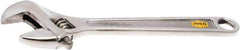 Aven - 1-1/8" Jaw Capacity, 8" Standard Adjustable Wrench - Stainless Steel, Polished Finish, 8" OAL - Eagle Tool & Supply