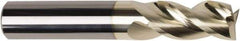 American Tool Service - 1/2", 2" LOC, 1/2" Shank Diam, 4" OAL, 3 Flute, Solid Carbide Square End Mill - Single End, ZrN Finish, Spiral Flute, Variable° Helix, Centercutting, Right Hand Cut, Right Hand Flute - Eagle Tool & Supply