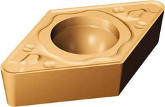 Sandvik Coromant - DCMT32.53 MR Grade 2035 Carbide Turning Insert - TiAlN/TiN Finish, 55° Diamond, 3/8" Inscr Circle, 5/32" Thick, 3/64" Corner Radius - Eagle Tool & Supply