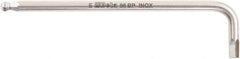 Beta - 3mm Hex, Long Arm, Ball End Hex Key - 4" OAL, Stainless Steel, Metric System of Measurement - Eagle Tool & Supply