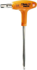 Beta - 2.5mm Hex, T-Handle Cushion Grip, Hex Key - 6" OAL, Stainless Steel, Metric System of Measurement - Eagle Tool & Supply