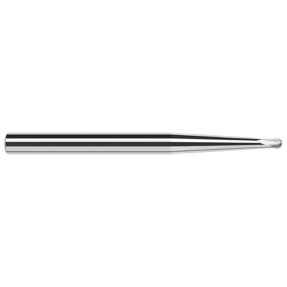 Harvey Tool - Ball End Mills; Mill Diameter (Inch): 1/4 ; Mill Diameter (Decimal Inch): 0.2500 ; Number of Flutes: 2 ; Length of Cut (Decimal Inch): 0.2000 ; Material: Solid Carbide ; Overall Length (Inch): 2-1/2 - Exact Industrial Supply
