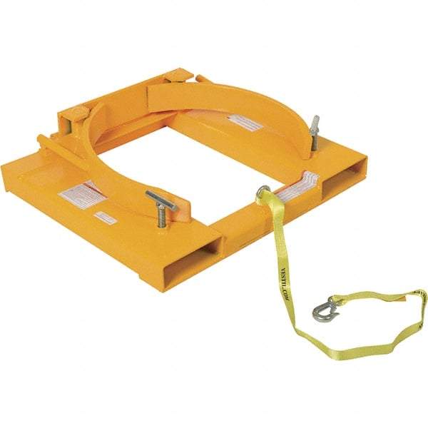 Vestil - 1,500 Lb Load Capacity, 55 Gal Drum Grab - 28" Wide x 7-1/8" High, Steel Wheels - Eagle Tool & Supply