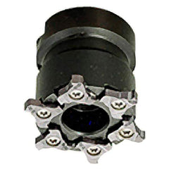 Iscar - Shell Mount B Connection, 0.0472" Cutting Width, 80mm Cutter Diam, 1-1/16" Hole Diam, 11 Tooth Indexable Slotting Cutter - TRIB-SM Toolholder, TRI Insert - Eagle Tool & Supply