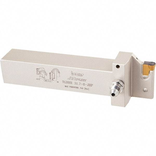 Iscar - External Thread, 0.98" Max Depth of Cut, 6" OAL, Left Hand Indexable Grooving Cutoff Toolholder - 1" Shank Height x 1" Shank Width, TAG.. Insert Style, TGBH Toolholder Style, Series Sumo-Grip - Eagle Tool & Supply