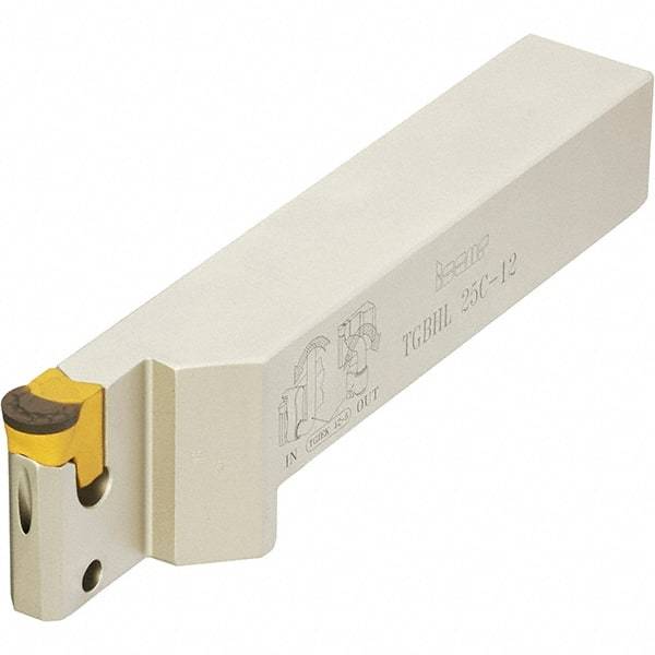 Iscar - External Thread, 1.575" Max Depth of Cut, 6.7" OAL, Left Hand Indexable Grooving Cutoff Toolholder - 1-1/2" Shank Height x 1-1/2" Shank Width, TAGB 1415Y Insert Style, TGBH Toolholder Style, Series Tang-Grip - Eagle Tool & Supply