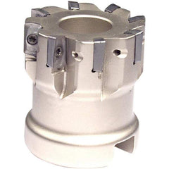 Iscar - 12 Inserts, 2-1/2" Cut Diam, 1" Arbor Diam, 0.303" Max Depth of Cut, Indexable Square-Shoulder Face Mill - 0° Lead Angle, 1-3/4" High, HP AN.. 07.. Insert Compatibility, Series Heliplus - Eagle Tool & Supply