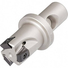 Iscar - 2" Cut Diam, 0.49" Max Depth of Cut, 2.086" OAL, Indexable Square Shoulder Helical End Mill - T490 LN.. 1306 Inserts, CF4 Modular Connection, 90° Lead Angle, Through Coolant, Series Helitang - Eagle Tool & Supply