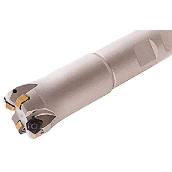 Iscar - 25mm Cut Diam, 0.039" Max Depth, 25mm Shank Diam, Weldon Shank Indexable High-Feed End Mill - Screw Holding Method, H600 WXCU 05 Insert, FF EWX-05 Toolholder, Through Coolant - Eagle Tool & Supply