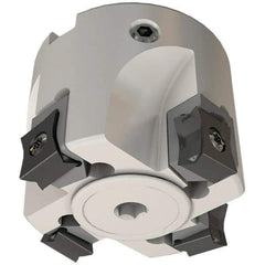 Iscar - 4 Inserts, 50mm Cut Diam, 16mm Arbor Diam, 5mm Max Depth of Cut, Indexable Square-Shoulder Face Mill - 0° Lead Angle, 40mm High, LN.. 1106.. Insert Compatibility, Through Coolant, Series AluTang - Eagle Tool & Supply