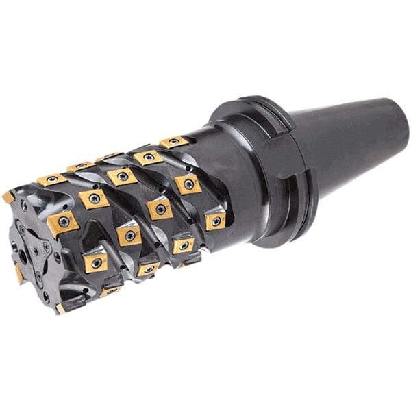 Iscar - 143.6mm Cut Diam, 40mm Arbor Hole, 19mm Max Depth of Cut, 65° Indexable Chamfer & Angle Face Mill - 6 Inserts, T465 LN.T 2212ZN.. Insert, Right Hand Cut, Series Helitang - Eagle Tool & Supply