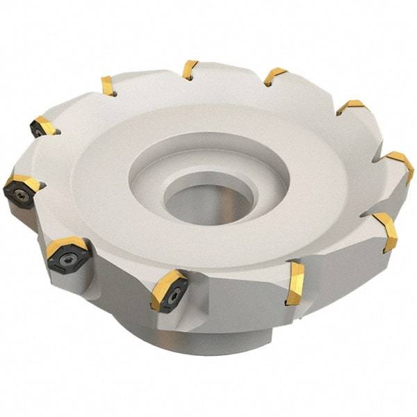 Iscar - 89.4mm Cut Diam, 27mm Arbor Hole, 4.6mm Max Depth of Cut, 50° Indexable Chamfer & Angle Face Mill - 8 Inserts, IQ845 SYHU 07.. Insert, Right Hand Cut, Through Coolant, Series DoveIQMill - Eagle Tool & Supply