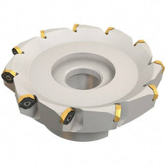 Iscar - 89.4mm Cut Diam, 27mm Arbor Hole, 4.6mm Max Depth of Cut, 50° Indexable Chamfer & Angle Face Mill - 8 Inserts, IQ845 SYHU 07.. Insert, Right Hand Cut, Through Coolant, Series DoveIQMill - Eagle Tool & Supply