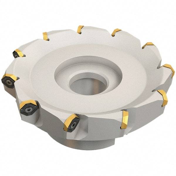 Iscar - 109.4mm Cut Diam, 32mm Arbor Hole, 4.6mm Max Depth of Cut, 50° Indexable Chamfer & Angle Face Mill - 10 Inserts, IQ845 SYHU 07.. Insert, Right Hand Cut, Through Coolant, Series DoveIQMill - Eagle Tool & Supply