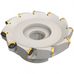 Iscar - 109.4mm Cut Diam, 32mm Arbor Hole, 4.6mm Max Depth of Cut, 50° Indexable Chamfer & Angle Face Mill - 10 Inserts, IQ845 SYHU 07.. Insert, Right Hand Cut, Through Coolant, Series DoveIQMill - Eagle Tool & Supply