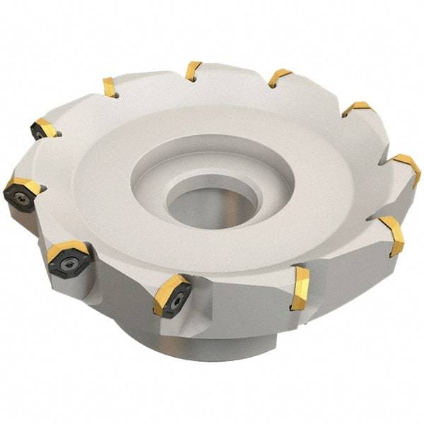 Iscar - 134.4mm Cut Diam, 40mm Arbor Hole, 4.6mm Max Depth of Cut, 50° Indexable Chamfer & Angle Face Mill - 9 Inserts, IQ845 SYHU 07.. Insert, Right Hand Cut, Through Coolant, Series DoveIQMill - Eagle Tool & Supply