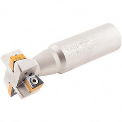 Iscar - 48mm Cutting Diam 22mm Cutting Width, 32mm Shank Diam, Indexable T-Slot Cutter - Insert Style XNMU 13, 130mm OAL, 4 Flutes - Eagle Tool & Supply