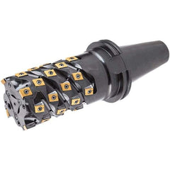 Iscar - 24 Inserts, 80mm Cut Diam, 32mm Arbor Diam, 70mm Max Depth of Cut, Indexable Square-Shoulder Face Mill - 0° Lead Angle, 95mm High, T490 LN.. Insert Compatibility, Through Coolant, Series Helitang - Eagle Tool & Supply