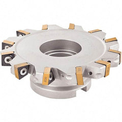 Iscar - Shell Mount B Connection, 3/4" Cutting Width, 1.653" Depth of Cut, 6" Cutter Diam, 1-1/2" Hole Diam, 14 Tooth Indexable Slotting Cutter - FDN-XN13 Toolholder, XNMU 13 Insert - Eagle Tool & Supply