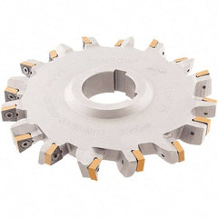 Iscar - Arbor Hole Connection, 0.56" Cutting Width, 1.075" Depth of Cut, 4" Cutter Diam, 1-1/4" Hole Diam, 10 Tooth Indexable Slotting Cutter - SDN-XN13 Toolholder, XNMU 13 Insert, Neutral Cutting Direction - Eagle Tool & Supply