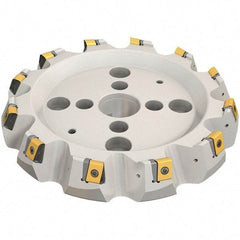 Iscar - 183.2mm Cut Diam, 40mm Arbor Hole, 19mm Max Depth of Cut, 65° Indexable Chamfer & Angle Face Mill - 9 Inserts, T465 LN.T 2212ZN.. Insert, Right Hand Cut, Series Helitang - Eagle Tool & Supply
