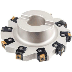 Iscar - Shell Mount B Connection, 0.689" Cutting Width, 1.5354" Depth of Cut, 160mm Cutter Diam, 1.5748" Hole Diam, 10 Tooth Indexable Slotting Cutter - FDN-CALN13 Toolholder, T490 LN.T 1306 Insert - Eagle Tool & Supply