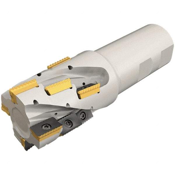Iscar - 50mm Cut Diam, 53mm Max Depth of Cut, 40mm Shank Diam, 150mm OAL, Indexable Square Shoulder End Mill - P290 AC.T 1806.. Inserts, Weldon Shank, 0° Lead Angle, Through Coolant, Series MillShred - Eagle Tool & Supply