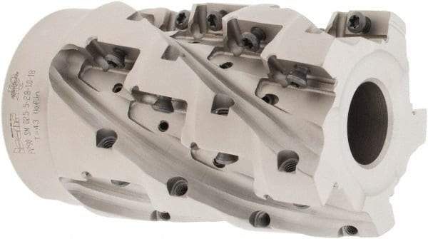 Iscar - 20 Inserts, 2-1/2" Cut Diam, 1" Arbor Diam, 2.8" Max Depth of Cut, Indexable Square-Shoulder Face Mill - 0° Lead Angle, 3.94" High, P290 AC.T 1806.. Insert Compatibility, Through Coolant, Series MillShred - Eagle Tool & Supply