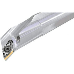 Iscar - PWXO, Left Hand Cut, 18.5° Lead Angle, 32mm Shank Height x 32mm Shank Width, Negative Rake Indexable Turning Toolholder - 170mm OAL, WOMG 1007-IQ Insert Compatibility, Series DoveIQTurn, FeedTurn - Eagle Tool & Supply
