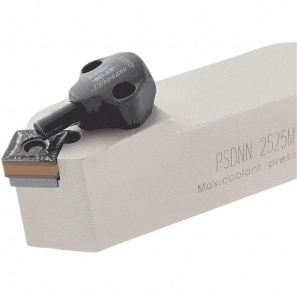 Iscar - SDNC, Neutral Cut, 62.5° Lead Angle, 16mm Shank Height x 16mm Shank Width, Neutral Rake Indexable Turning Toolholder - 100mm OAL, DCMT 13T5-SL Insert Compatibility, Series Isoturn - Eagle Tool & Supply
