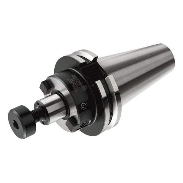 Iscar - CAT50 Taper Shank 1" Pilot Diam Shell Mill Holder - 4" Flange to Nose End Projection, 2.165" Nose Diam, Through-Spindle & DIN Flange Coolant - Exact Industrial Supply