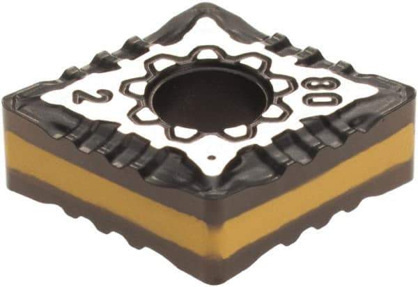Iscar - CNMG432 F3P Grade IC8250 Carbide Turning Insert - TiCN/Al2O3/TiN Finish, 80° Diamond, 1/2" Inscr Circle, 3/16" Thick, 1/32" Corner Radius - Eagle Tool & Supply