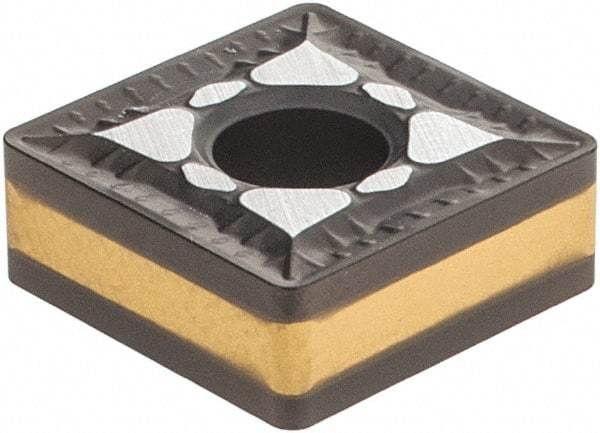 Iscar - SNMG432 F3P Grade IC8150 Carbide Turning Insert - TiCN/Al2O3/TiCN/TiN Finish, 90° Square, 1/2" Inscr Circle, 3/16" Thick, 1/32" Corner Radius - Eagle Tool & Supply