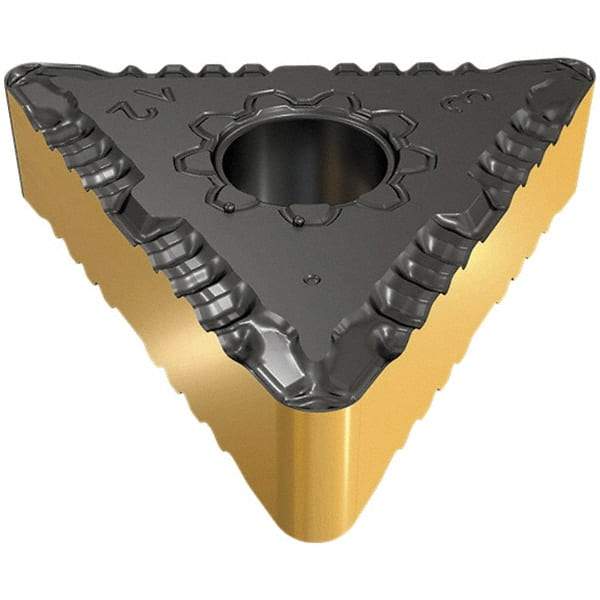 Iscar - TNMG432 F3P Grade IC8150 Carbide Turning Insert - TiCN/Al2O3/TiCN/TiN Finish, 60° Triangle, 1/2" Inscr Circle, 3/16" Thick, 1/32" Corner Radius - Eagle Tool & Supply