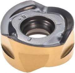 Iscar - H606 RXCU1206 AXT Grade IC808 Carbide Milling Insert - TiAlN/AlTiN/TiN Finish, 0.232" Thick, 0.48" Inscribed Circle, 5.99mm Corner Radius - Eagle Tool & Supply