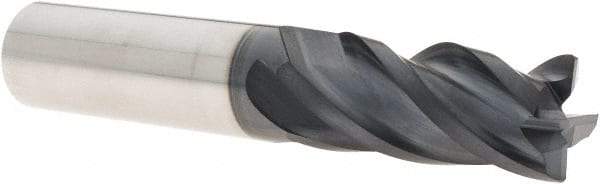 Iscar - 5/8", 4 Flute, Single End, Solid Carbide, 0.03" Corner Radius End Mill - 3-1/2" OAL, Right Hand Flute, 1-1/4" LOC, Right Hand Cut - Eagle Tool & Supply
