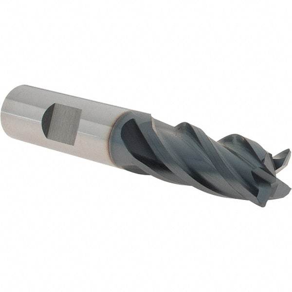 Iscar - 5/8", 4 Flute, Single End, Solid Carbide, 0.03" Corner Radius End Mill - 3-1/2" OAL, Right Hand Flute, 1-1/4" LOC, Right Hand Cut - Eagle Tool & Supply