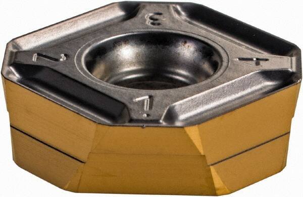 Iscar - IQ845 SYHU070400 MM Grade IC830 Carbide Milling Insert - TiAlN/TiN Finish, 0.165" Thick, 0.543" Inscribed Circle - Eagle Tool & Supply