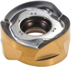 Iscar - H606 RXCU43 AXMP Grade IC380 Carbide Milling Insert - TiCN/TiN Finish, 0.236" Thick, 0.51" Inscribed Circle, 1/4" Corner Radius - Eagle Tool & Supply