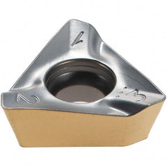 Iscar - HM390 TDKT1505 PDR Grade IC380 Carbide Milling Insert - TiCN/TiN Finish, 0.23" Thick, 0.449" Inscribed Circle, 0.79mm Corner Radius - Eagle Tool & Supply