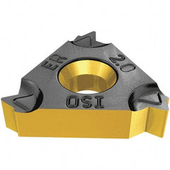 Iscar - 16EL External Left Hand ISO Laydown Threading Insert - Grade IC250, TiCN/TiN Coated Carbide, 9.53mm Inscribed Circle - Eagle Tool & Supply