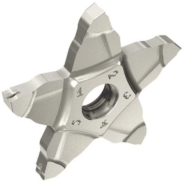 Iscar - PENTA34N239 J IC908 Grade, 0.094" Cutting Width, Carbide Cutoff Insert - Neutral Lead Angle, 0.047" Cnr Rad, TiAlN Coated, Other End - Eagle Tool & Supply